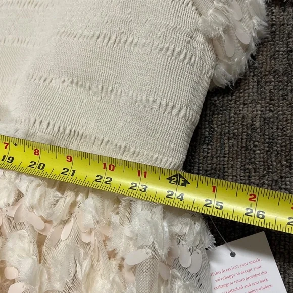 Ivy City Lined Fancy Beige Dress NWT, size 5X - Picture 3 of 5
